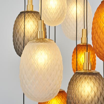 Lysekrone på wire CACTUS 16xG9/5W/230V kobber/grå/hvid