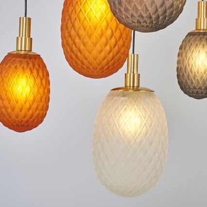 Lysekrone på wire CACTUS 16xG9/5W/230V kobber/grå/hvid