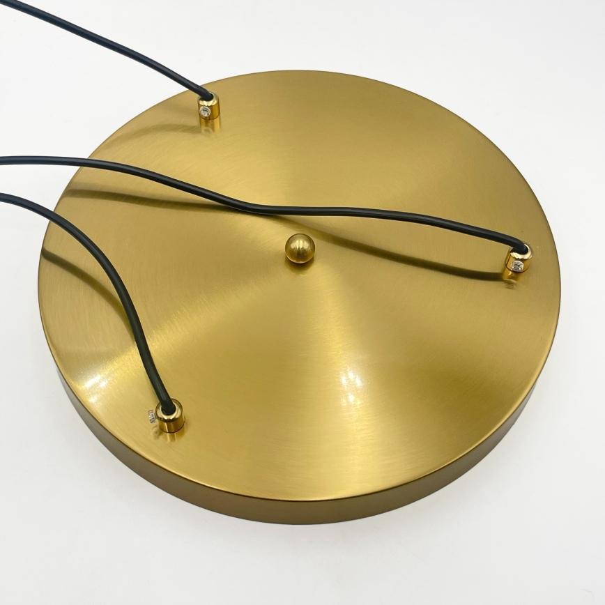 Lysekrone på wire CRISTAL 3xE14/15W/230V messing/røgfarvet beige