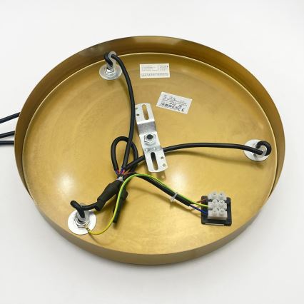 Lysekrone på wire CRISTAL 3xE14/15W/230V messing/røgfarvet beige