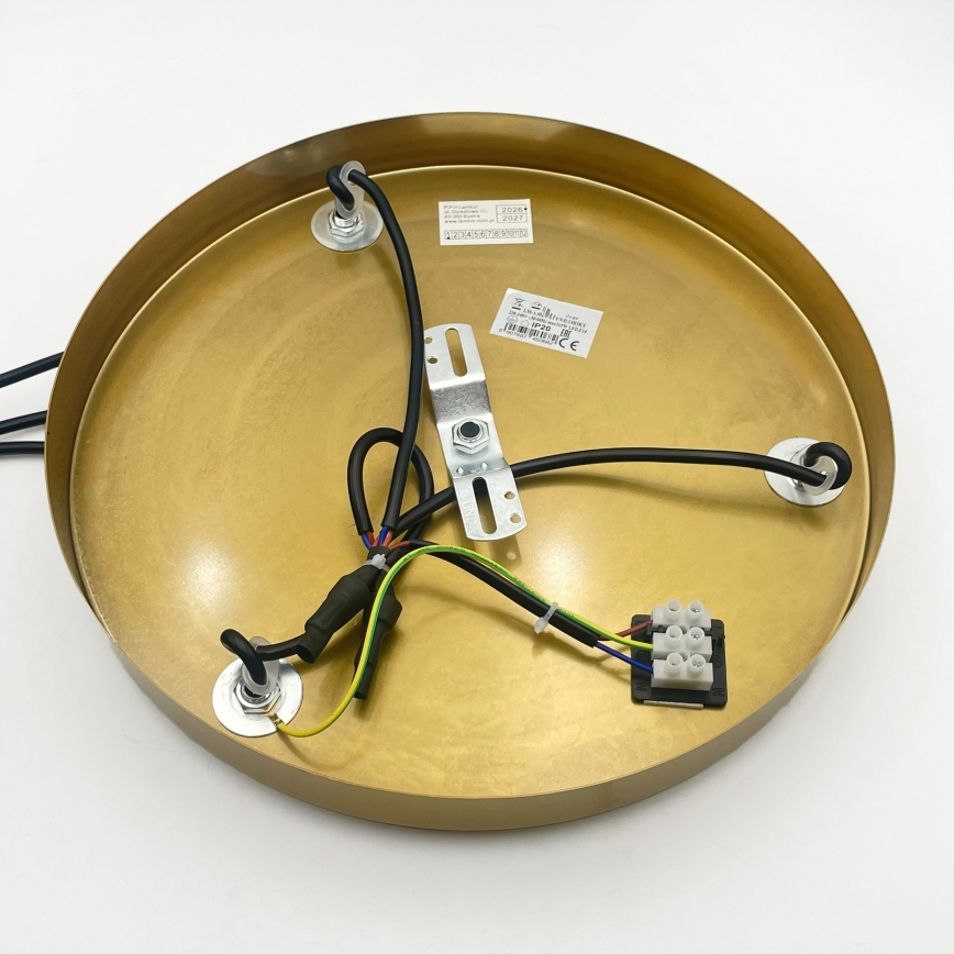 Lysekrone på wire CRISTAL 3xE14/15W/230V messing/røgfarvet beige