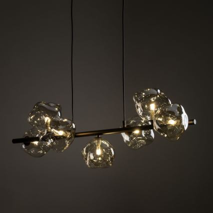 Lysekrone på wire LAVA 7xG9/8W/230V bronze/røget beige