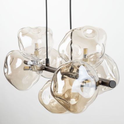 Lysekrone på wire LAVA 7xG9/8W/230V bronze/røget beige