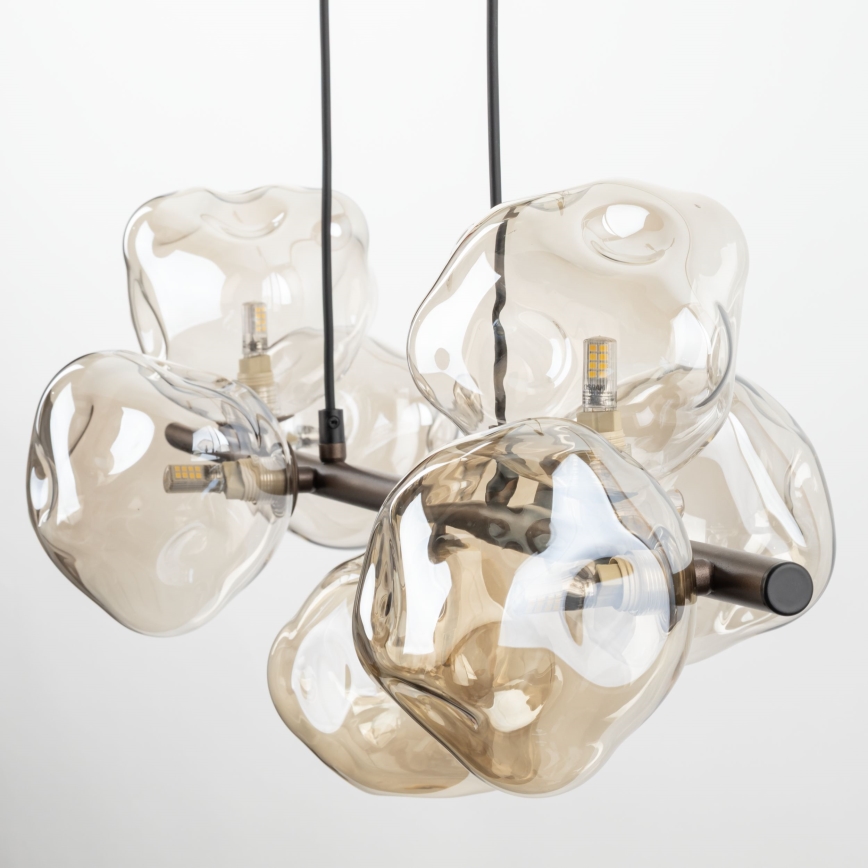 Lysekrone på wire LAVA 7xG9/8W/230V bronze/røget beige