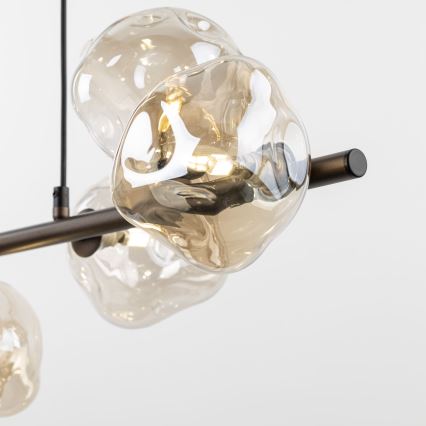 Lysekrone på wire LAVA 7xG9/8W/230V bronze/røget beige