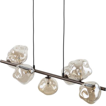 Lysekrone på wire LAVA 7xG9/8W/230V bronze/røget beige