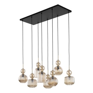 Lysekrone på wire SOPHIA 8xE14/10W/230V sort/røget beige