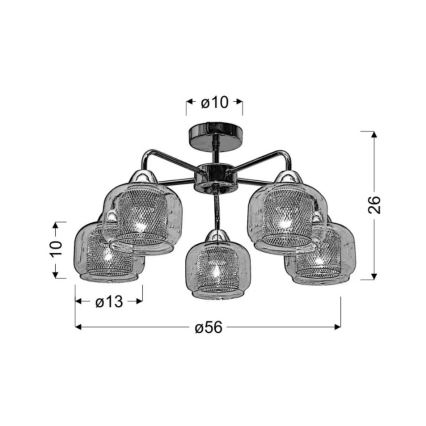 Lysekrone RAY 5xE14/40W/230V