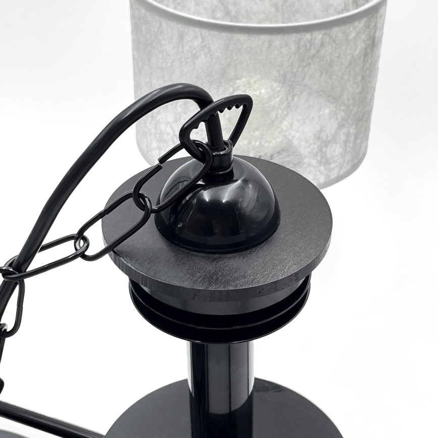 Lysekrone ROSA med kæde 5xE27/60W/230V, sort/grå