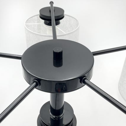 Lysekrone ROSA med kæde 5xE27/60W/230V, sort/grå