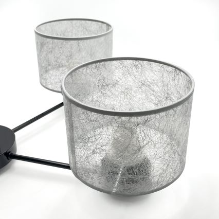 Lysekrone ROSA med kæde 5xE27/60W/230V, sort/grå