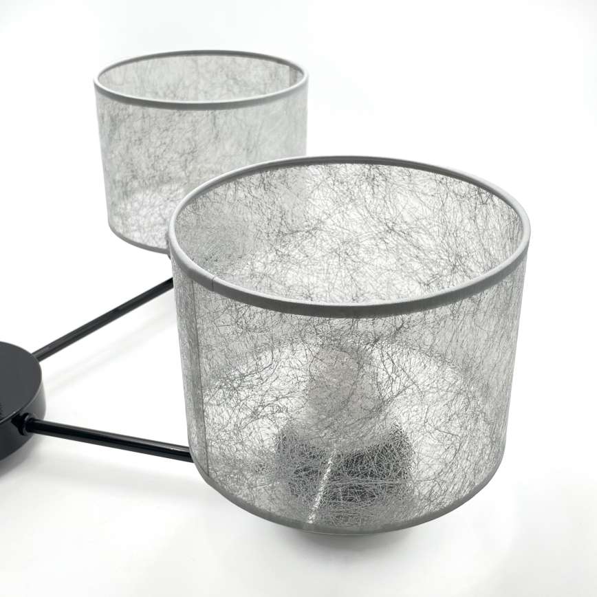 Lysekrone ROSA med kæde 5xE27/60W/230V, sort/grå