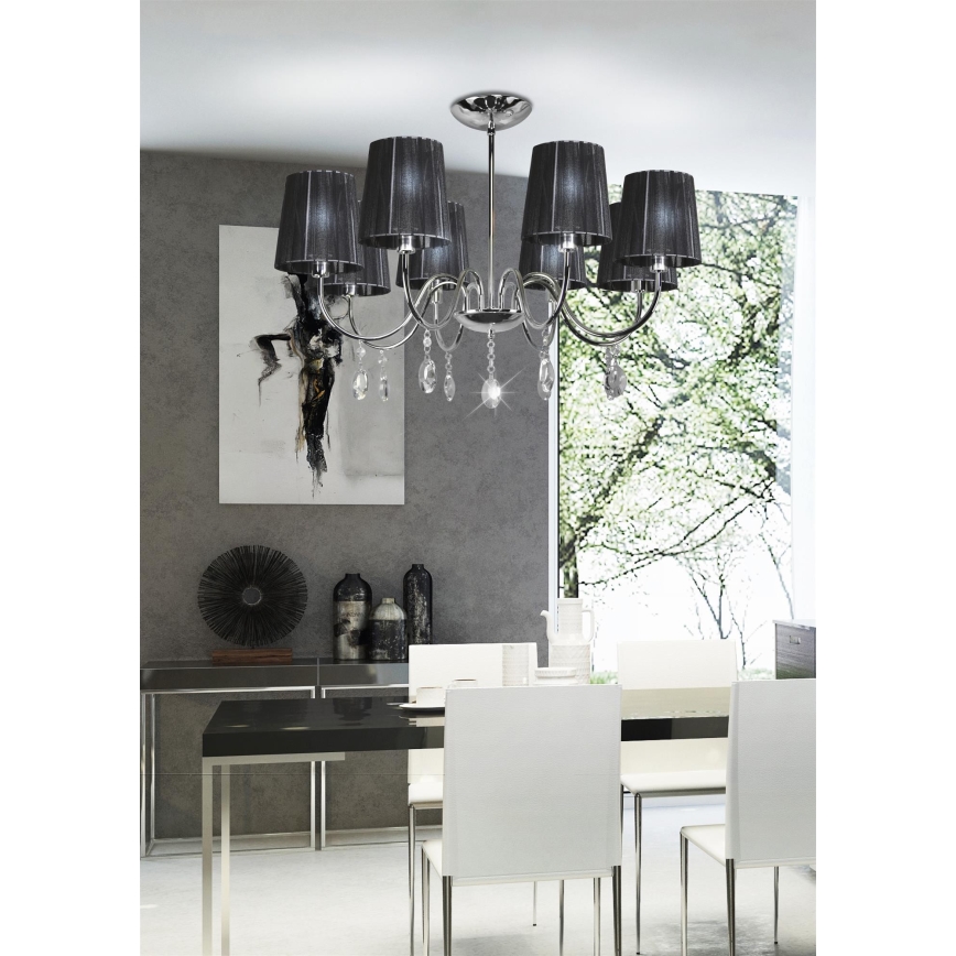 Lysekrone SORENTO 8xE14/40W/230V sort