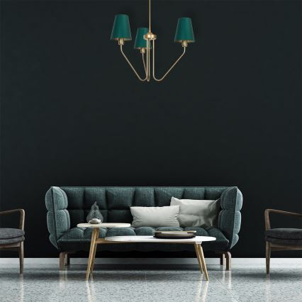 Lysekrone VICTORIA 3xE27/60W/230V grøn