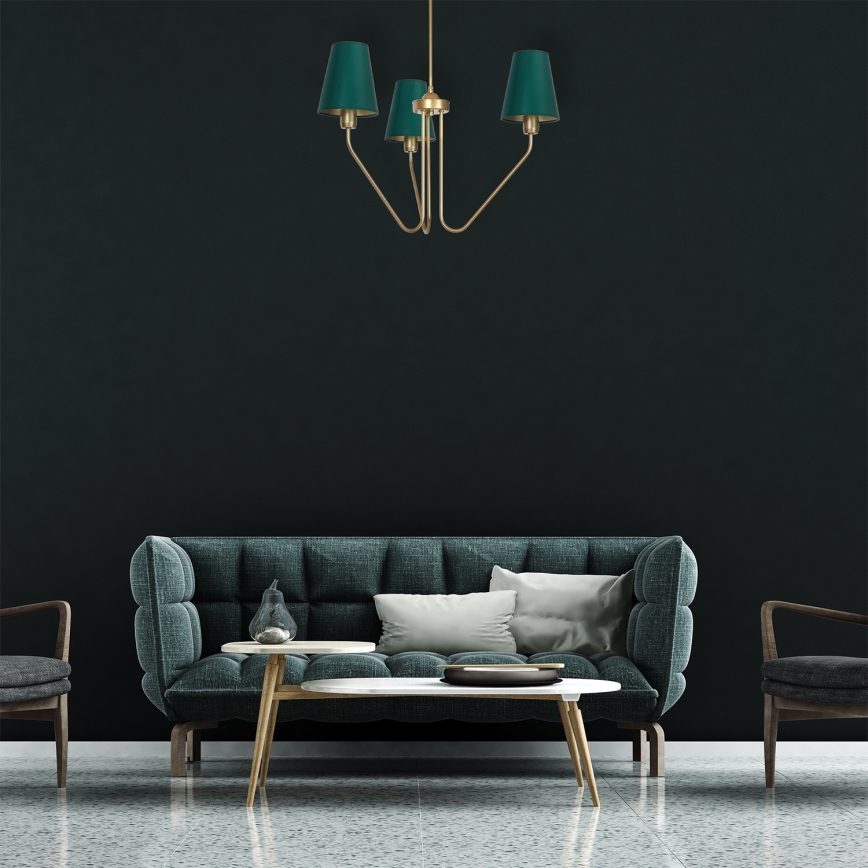 Lysekrone VICTORIA 3xE27/60W/230V grøn