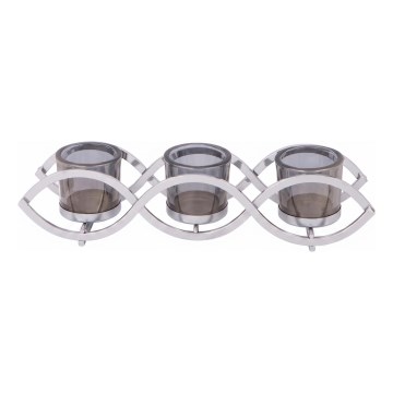 Lysestage 33x8x8 cm poleret krom