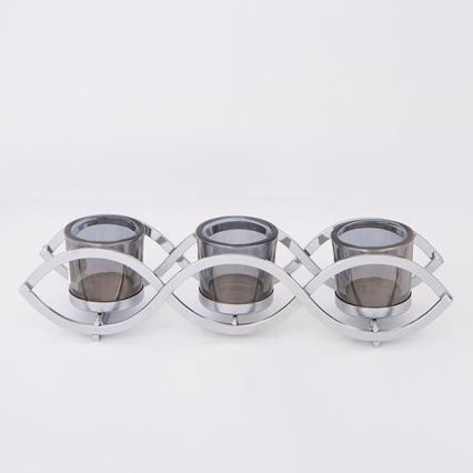 Lysestage 33x8x8 cm poleret krom