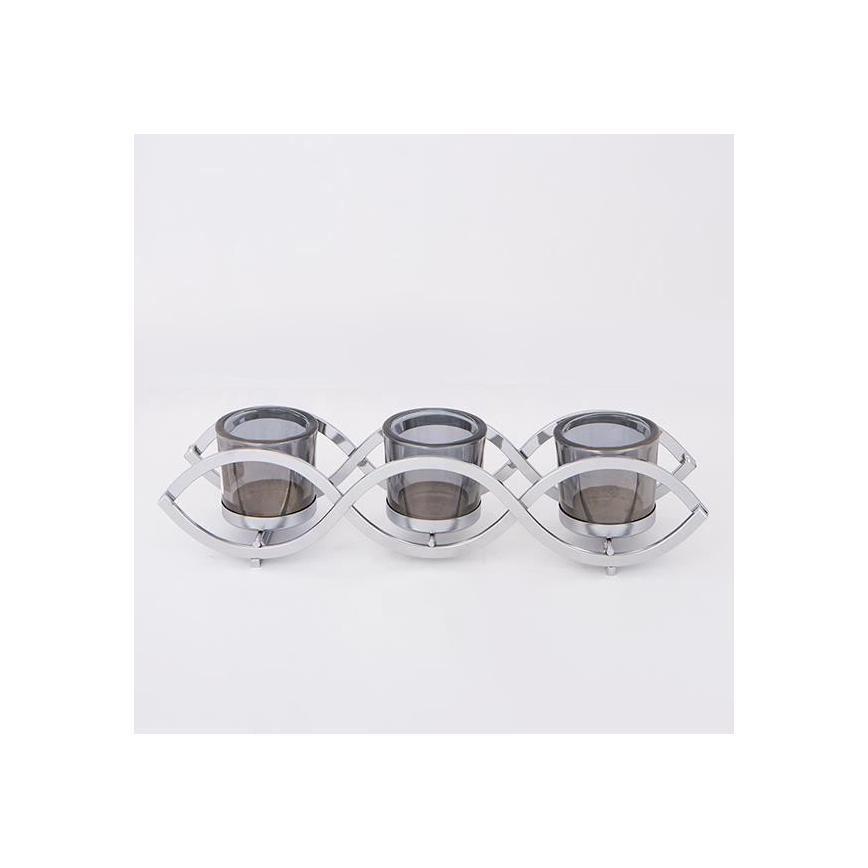 Lysestage 33x8x8 cm poleret krom