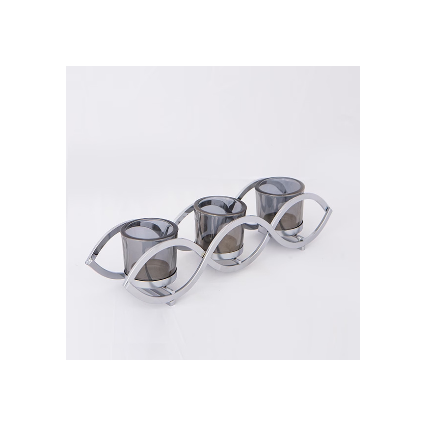 Lysestage 33x8x8 cm poleret krom