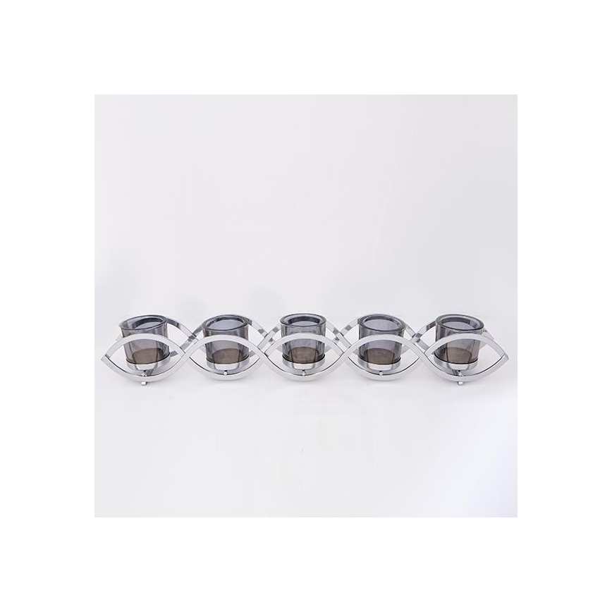 Lysestage 54x8x8 cm, blank krom