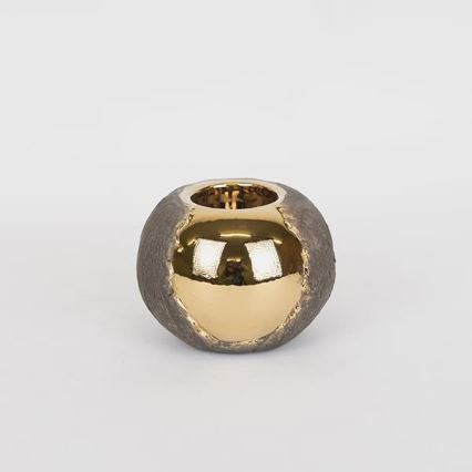 Lysestage 7,5x10,5 cm guld/brun