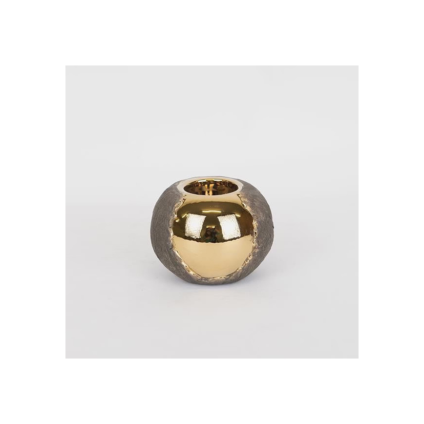 Lysestage 7,5x10,5 cm guld/brun
