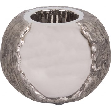 Lysestage 7,5x10,5 cm sølv/brun
