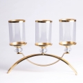 Lysestage GLAMOUR guld/klar