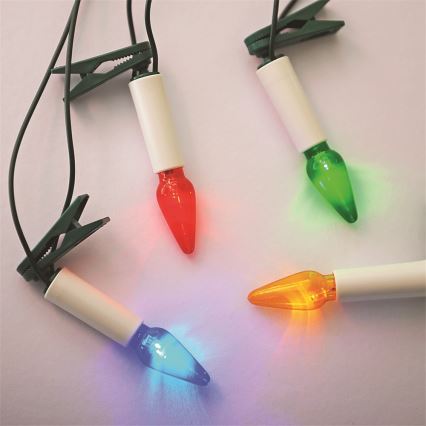 Lyskæde FELICIA 16xE10 13,5 m flerfarvet - Fremstillet i Europa