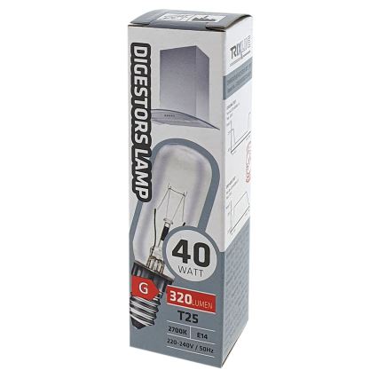 Lyspære til emhætte T25 E14/40W/230V 2700K