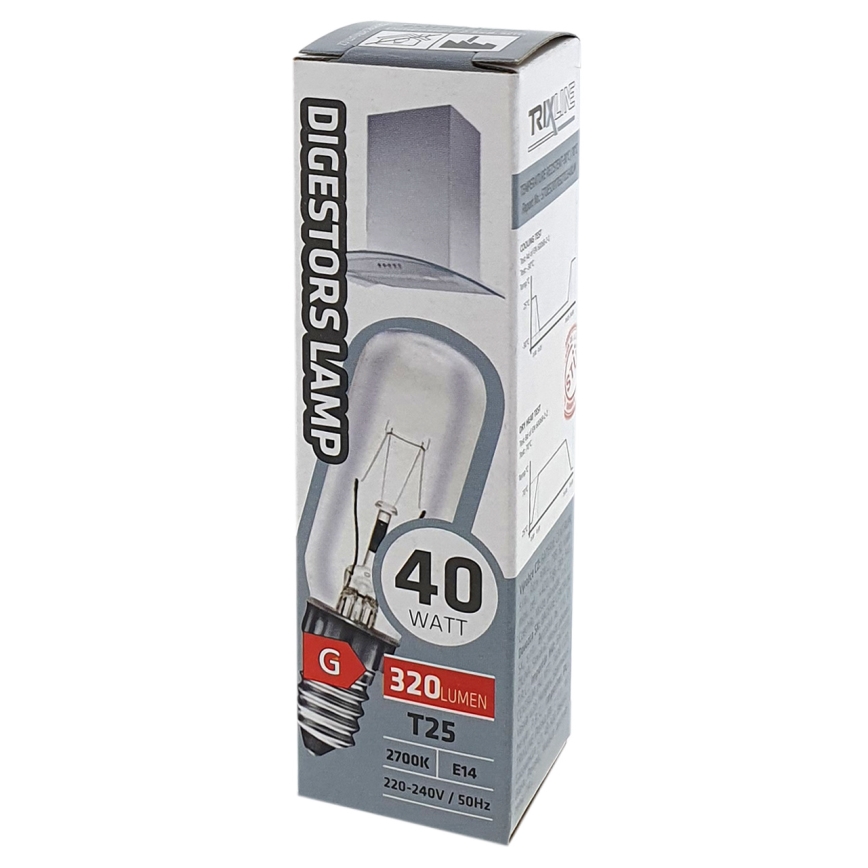 Lyspære til emhætte T25 E14/40W/230V 2700K