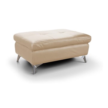 Læder skammel SALERNO II 66x100 cm beige