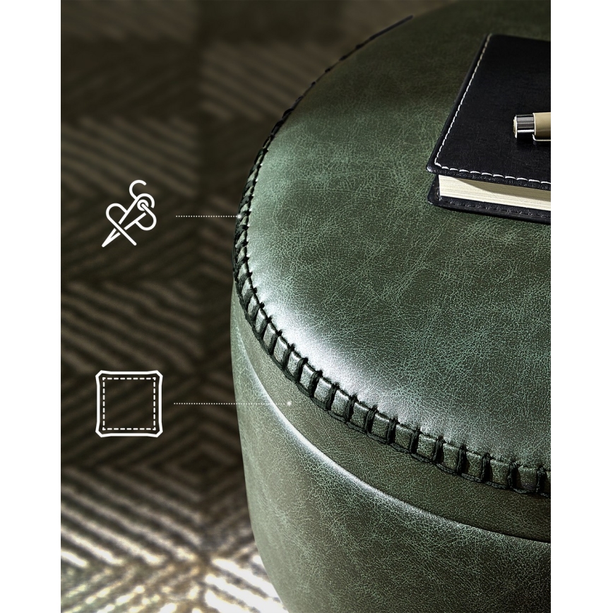 Læderpuf CORE grøn