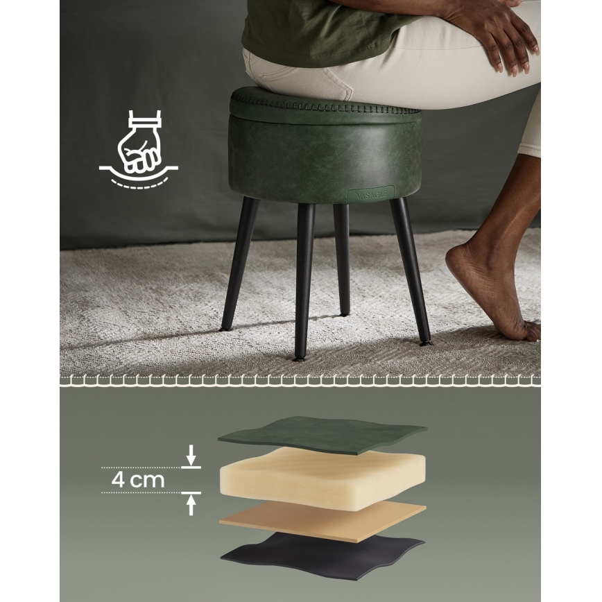 Læderpuf CORE grøn