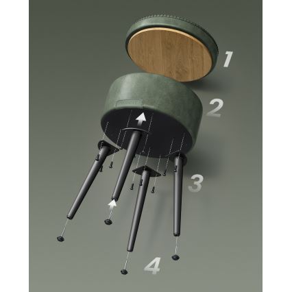 Læderpuf CORE grøn