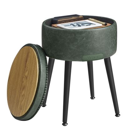 Læderpuf CORE grøn