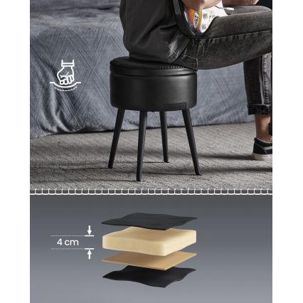 Lædertaburet CORE sort