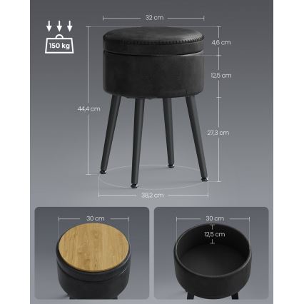 Lædertaburet CORE sort