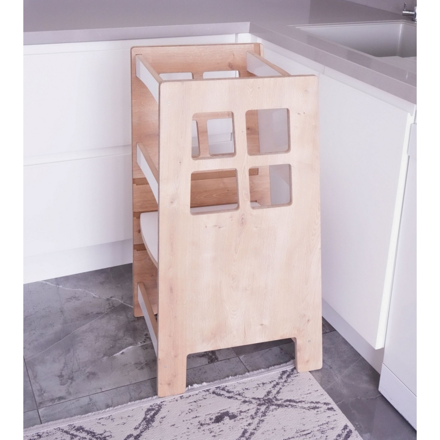 Læringstårn KULE 90x50 cm brun/hvid