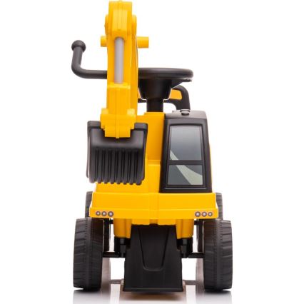 Løbecykel gravemaskine CAT 2xAA gul/sort
