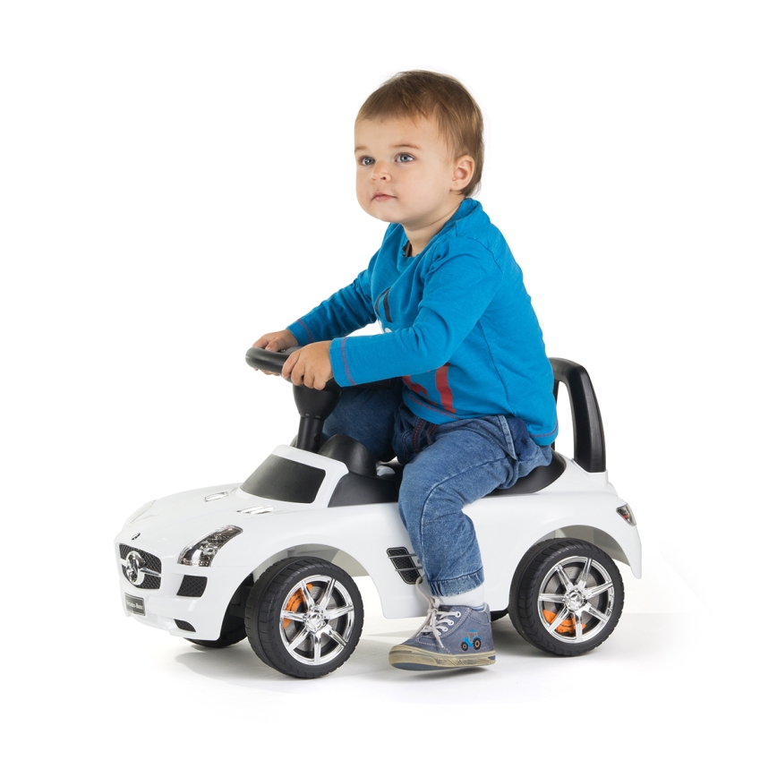 Løbecykel Mercedes 2xAA hvid/sort