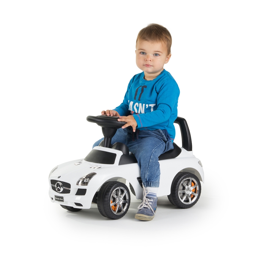 Løbecykel Mercedes 2xAA hvid/sort