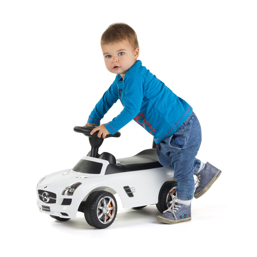 Løbecykel Mercedes 2xAA hvid/sort