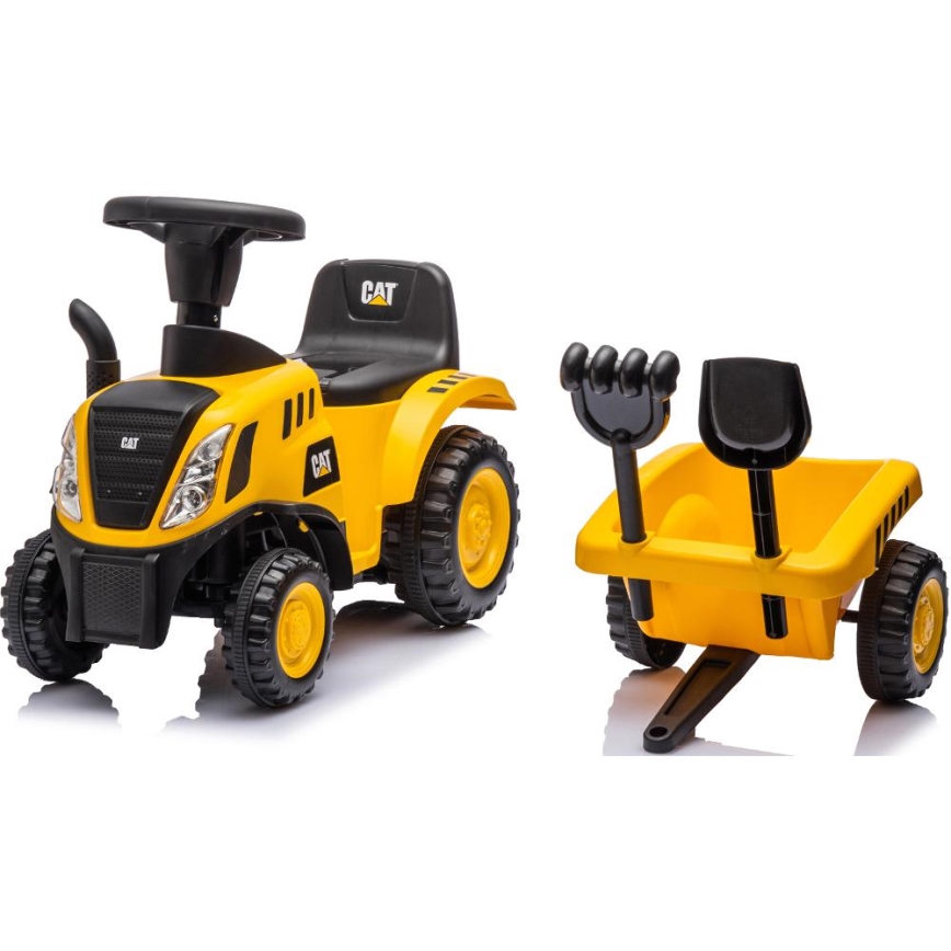 Løbecykel traktor CAT 2xAA gul/sort