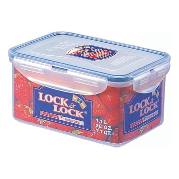 Madopbevaringsboks LOCK 1,1 l blå/gennemsigtig
