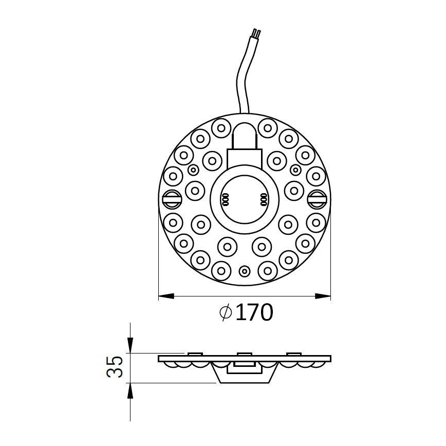 Magnetisk LED-modul LED/18W/230V Ø 17 cm 2700/3000/4000/5000/6500K
