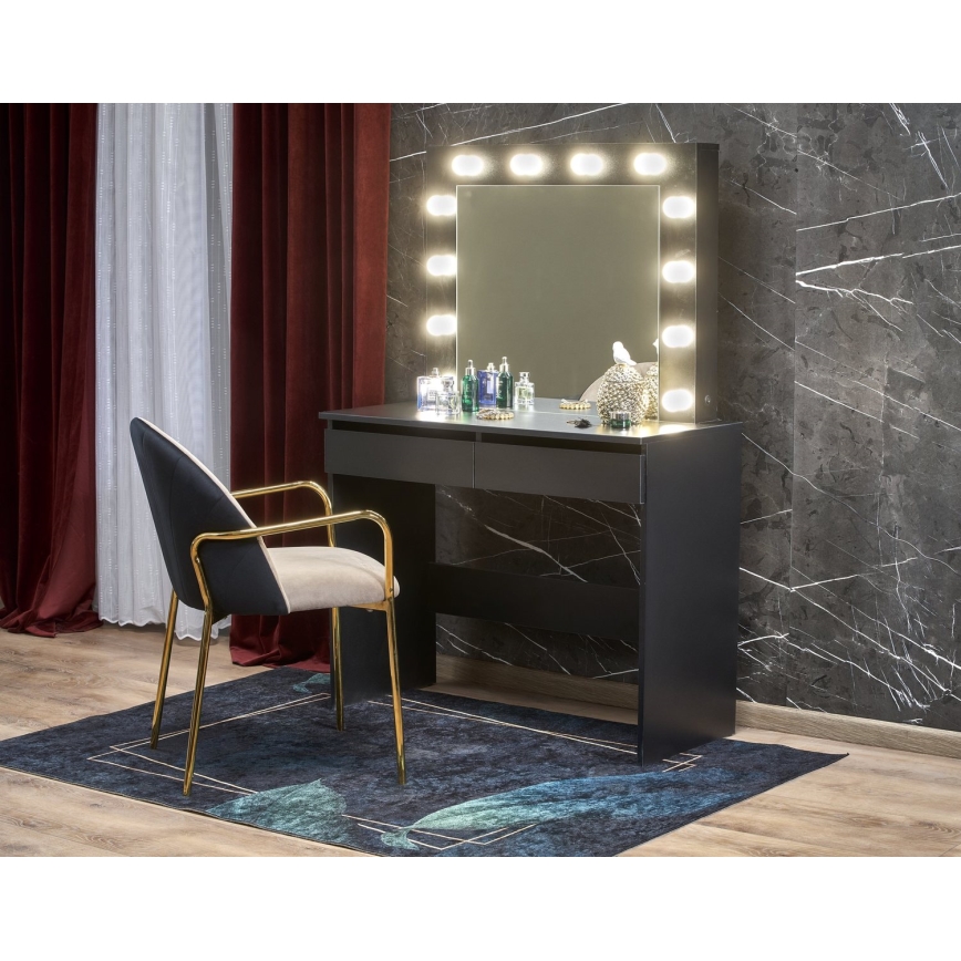 Makeupbord AMORIO 94x43 cm sort