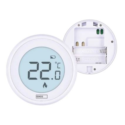 Manuel rumtermostat 230V/6A 2xAA hvid