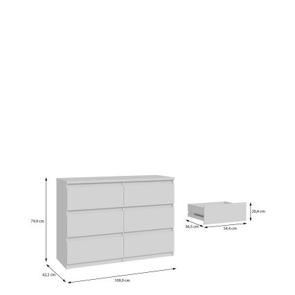 MAO kommode med skuffer, hvid