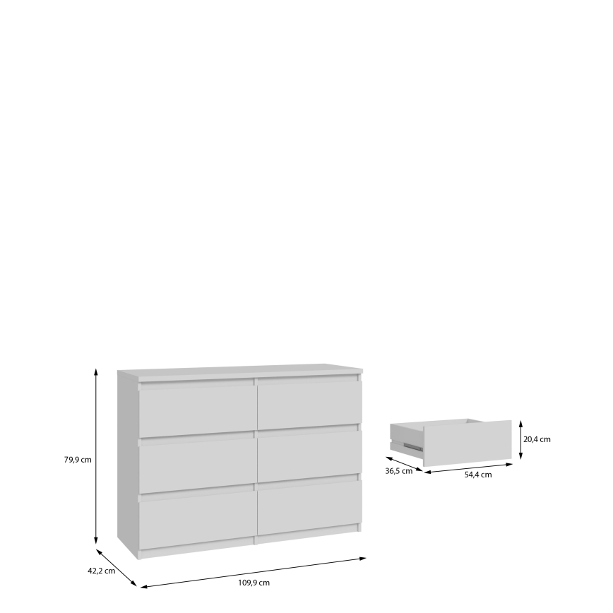 MAO kommode med skuffer, hvid